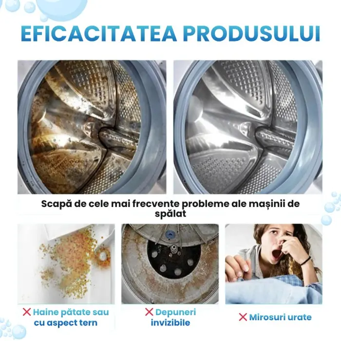 Tablete curatare masina de spalat tambur anti calcar mirosuri