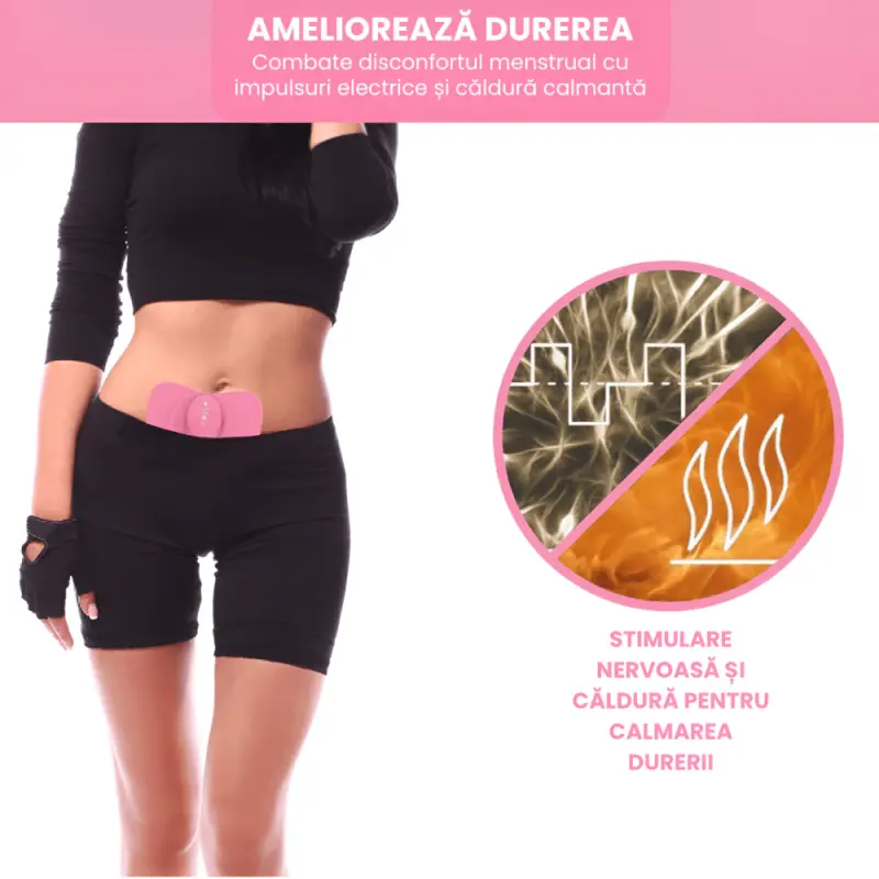 Menstrual Pain Relief Device with Electric Heating and EMS Microcurrent — Portable