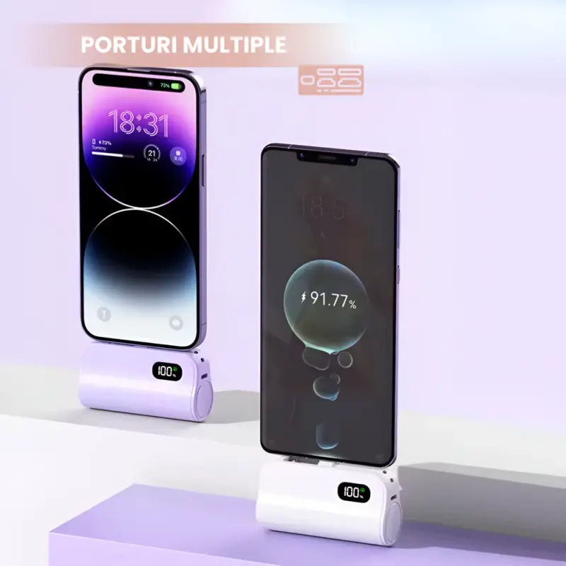 Powerbank Portabil Universal cu 3 mufe USB-C