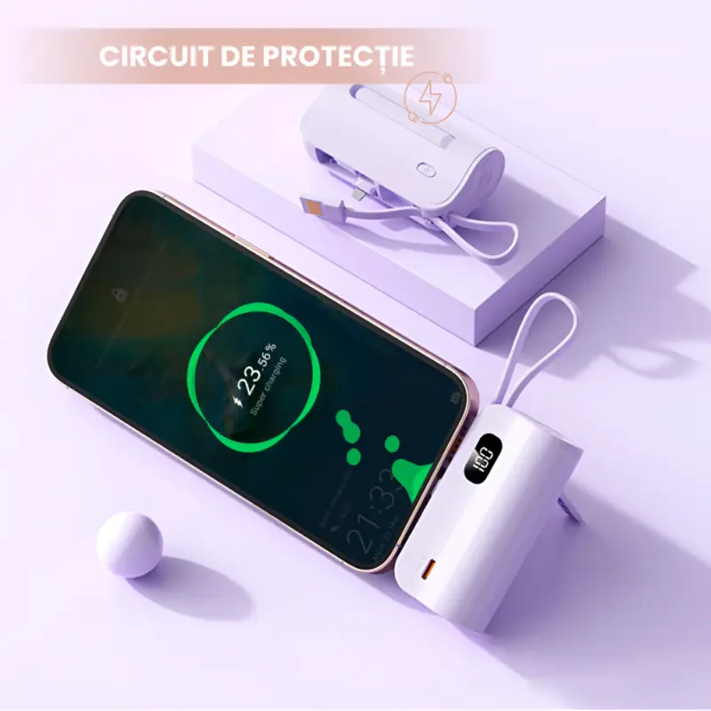 Powerbank Portabil Universal cu 3 mufe USB-C