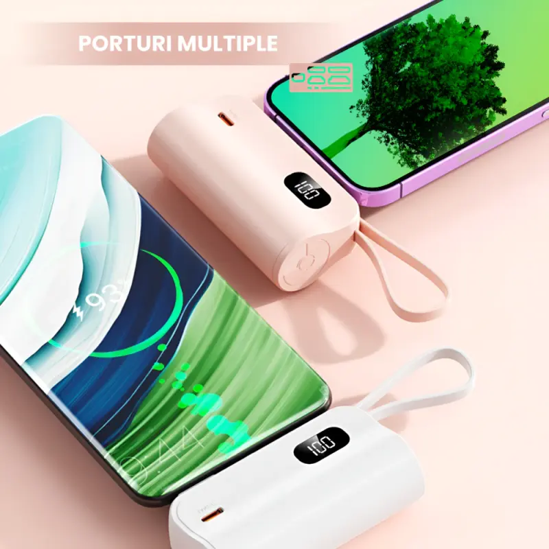 Powerbank Portabil Universal cu 3 mufe USB-C