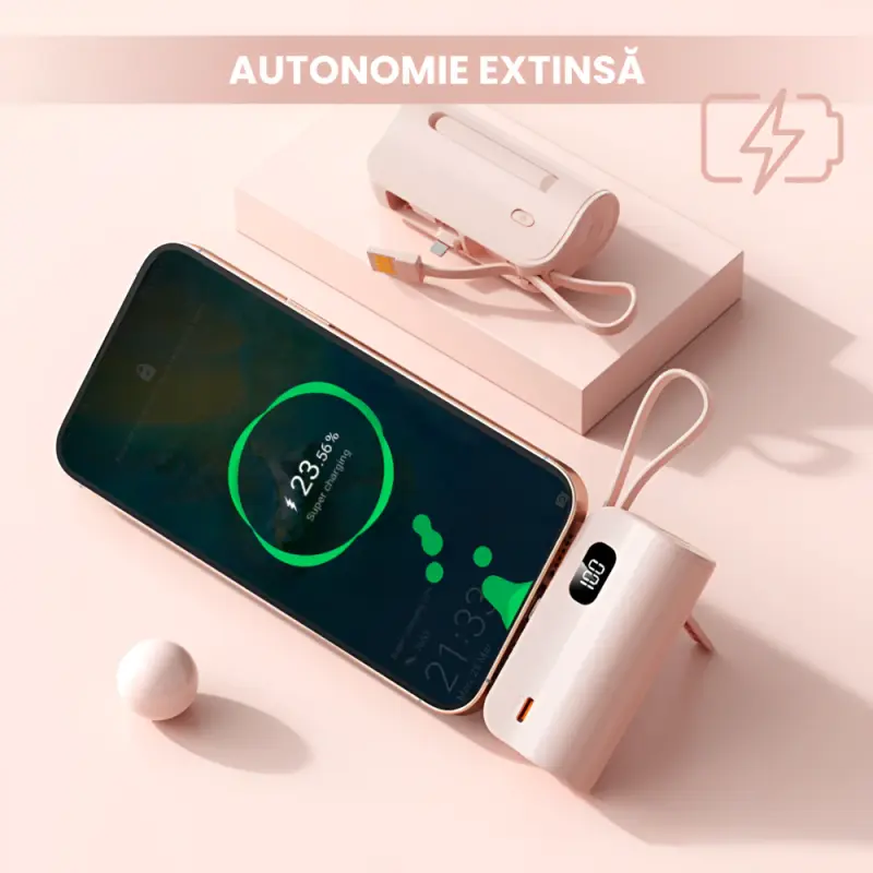 Powerbank Portabil Universal cu 3 mufe USB-C