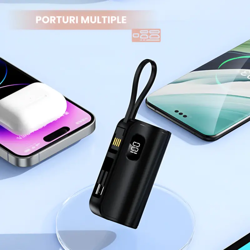 Powerbank Portabil Universal cu 3 mufe USB-C
