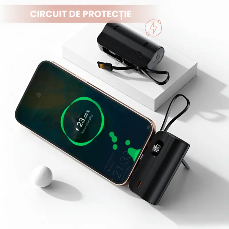 Powerbank Portabil Universal cu 3 mufe USB-C