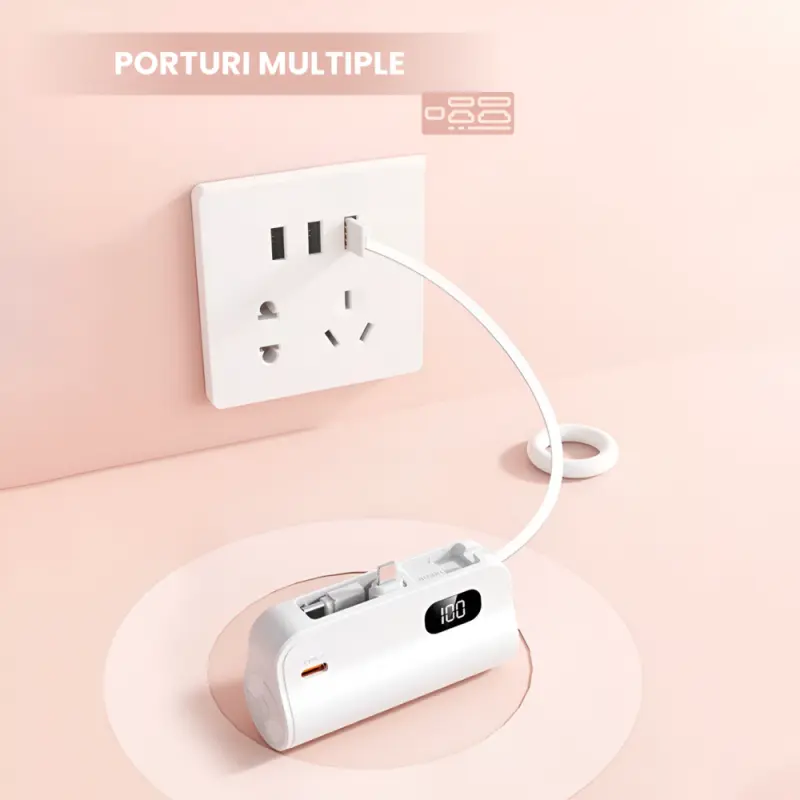 Powerbank Portabil Universal cu 3 mufe USB-C