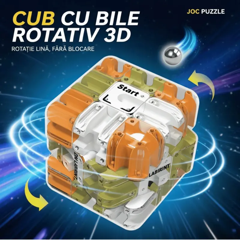 Cub Labirint 3D Cu Bila
