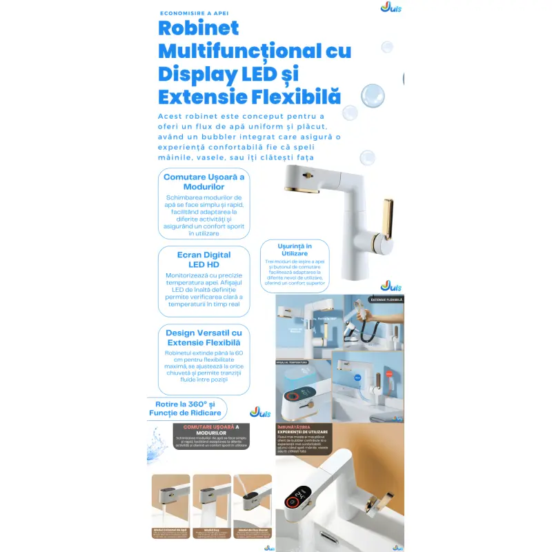 Robinet Multifunctional cu Display LED HD