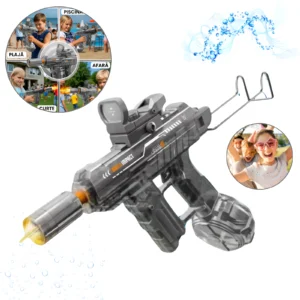 Arma Cu Apa Electrica Copii 2026, Model Automat UZI POOD, Tragere Continua, Jet Puternic Cu Recul, Reincarcare Rapida In Apa, Iluminare LED, Distractie Vara, Piscina, Plaja, Gradina, Plastic ABS, Negru