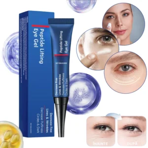 4 x Tratament Contur Ochi cu Peptide, Anti-Rid, Anti-Cearcane, Lifting, Hidratare Intensa, Fermitate, Reducere Umflaturi, Luminozitate, Efect Revigorant, Ingrijire Anticearcan, Gel Ochi Hipoalergenic, JP Gel Ochi 15ml, Alb Transparent